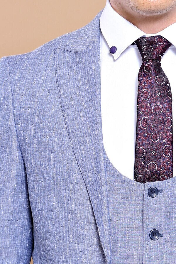 Vested Blue Men's Suit | Wessi