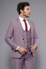 Vested Burgundy Men's Suit | Wessi