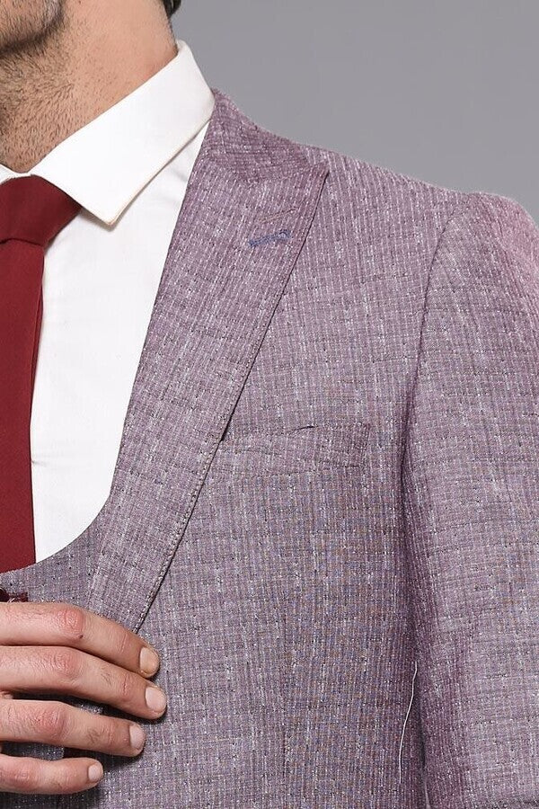 Vested Burgundy Men's Suit | Wessi