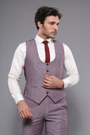 Vested Burgundy Men's Suit | Wessi