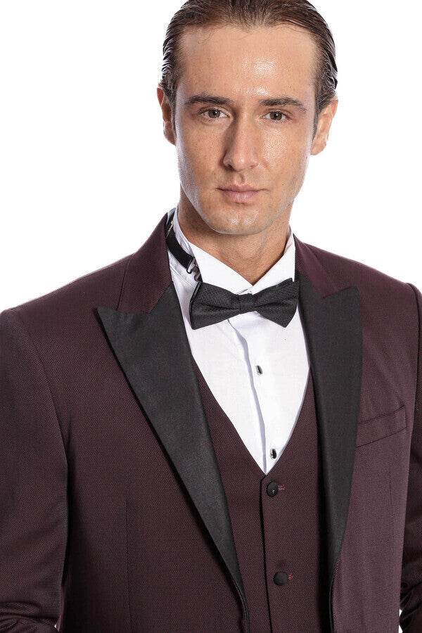 Vested Burgundy Tuxedo | Wessi