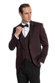 Vested Burgundy Tuxedo | Wessi