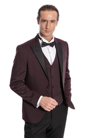 Vested Burgundy Tuxedo | Wessi