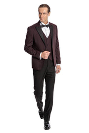 Vested Burgundy Tuxedo | Wessi