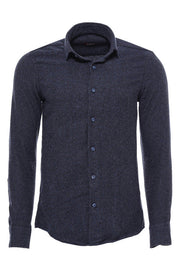 Winter Navy Blue Patterned Men's Lumberjack Shirt - Wessi