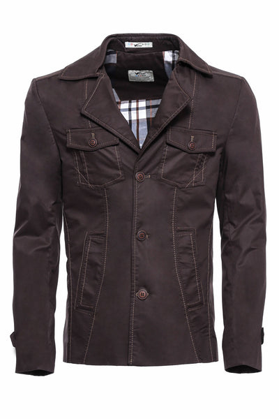 4 Buttons Brown Coat