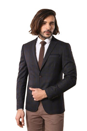 Checked Cachet Slim-Fit Brown Blazer $50 - $100, 3-piece-suit, 34, 38, 40, 44, 6 Drop, Cachet, Casual, Checked, Daily, Italian, Italian Suit, Men's Blazers, Modern Fit, Notch, Notch Lapel, Pl