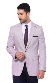 Patterned Slim-Fit Claret Red Blazer $50 - $100, 34, 36, 38, 40, 42, 44, 46, 48, 6 Drop, Casual, Casual Blazer, Daily, Italian, Men's Blazers, Modern Fit, Peak, Peak Lapel, pink, Slim Fit, Sp