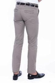 Beige Plain Men's Pants