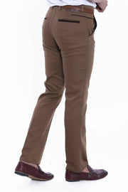 Cotton Brown Pants 3-piece-suit, 30, 32, 34, 36, 38, 40, Basic, Brown, Casual, Daily, Modern Fit, Office, Plain, Slim Fit, Slim Fit Trousers, Trouser OutletTrousers - wessi