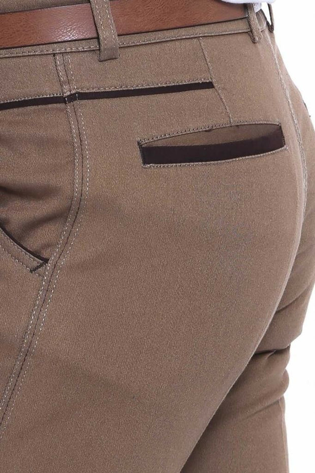 Cotton Brown Pants 3-piece-suit, 30, 32, 34, 36, 38, 40, Basic, Brown, Casual, Daily, Modern Fit, Office, Plain, Slim Fit, Slim Fit Trousers, Trouser OutletTrousers - wessi