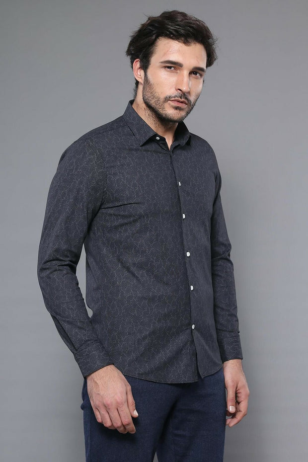 Black Patterned Shirt | Wessi