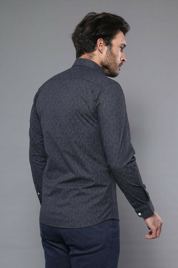 Black Patterned Shirt | Wessi