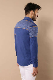 Blue Patterned Men's Shirt | Wessi