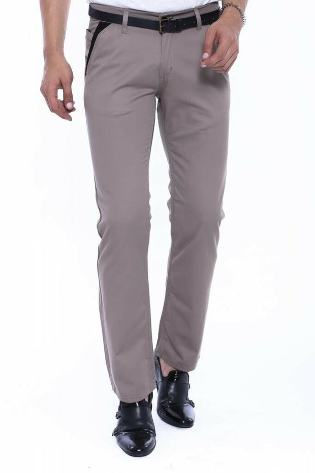 Cream Cotton Trousers 3-piece-suit, 30, 32, 34, 36, 38, 40, Basic, Brown, Casual, Daily, Modern Fit, Office, Plain, Slim Fit, Slim Fit Trousers, Trouser OutletTrousers - wessi