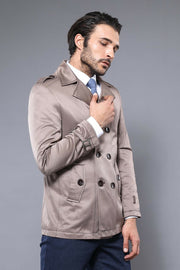 Double Breasted Beige Trenchcoat | Wessi 3-piece-suit, Double Breasted, Modern Fit, Outwear, Slim Fit, Trenchcoat OutwearTrenchcoat - wessi