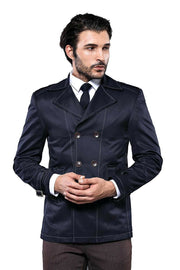 Double Breasted Navy Blue Trenchcoat | Wessi 3-piece-suit, Blue, Double Breasted, Modern Fit, Navy, navy-blue, Outwear, Slim Fit, Trenchcoat OutwearTrenchcoat - wessi