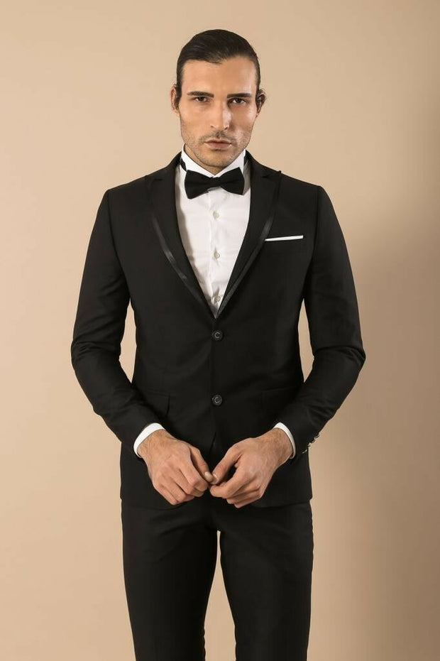 2-Piece Black Men's Wedding Suit | Wessi