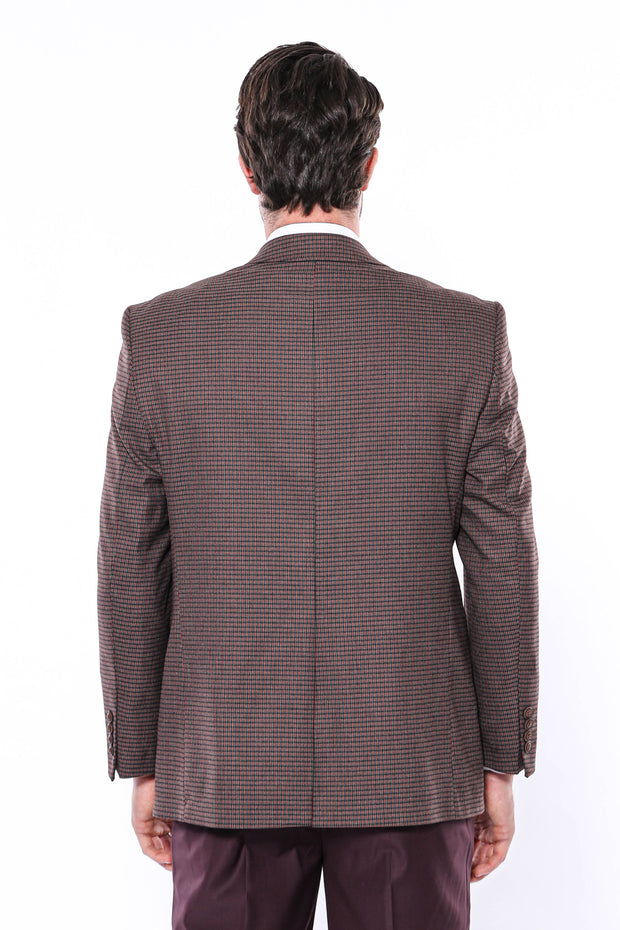 4 Drop Patterned Burgundy Cache Blazer