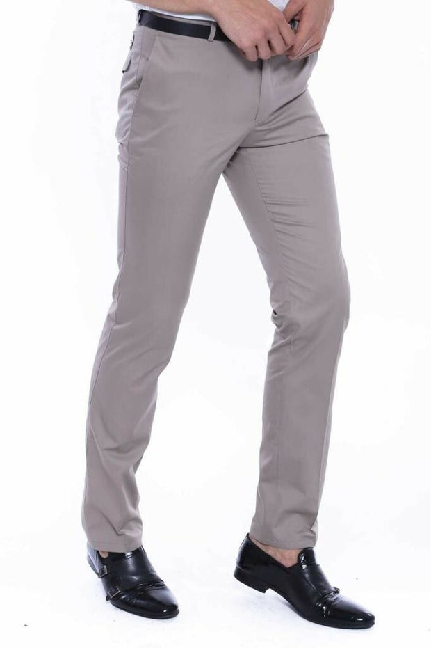 Amblemed Covered Pocket Cotton Beige Pants