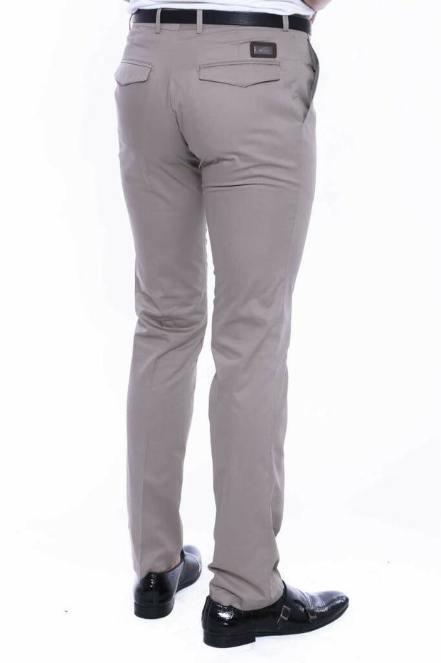 Amblemed Covered Pocket Cotton Beige Pants