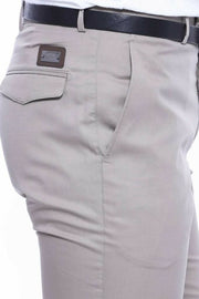 Amblemed Covered Pocket Cotton Beige Pants