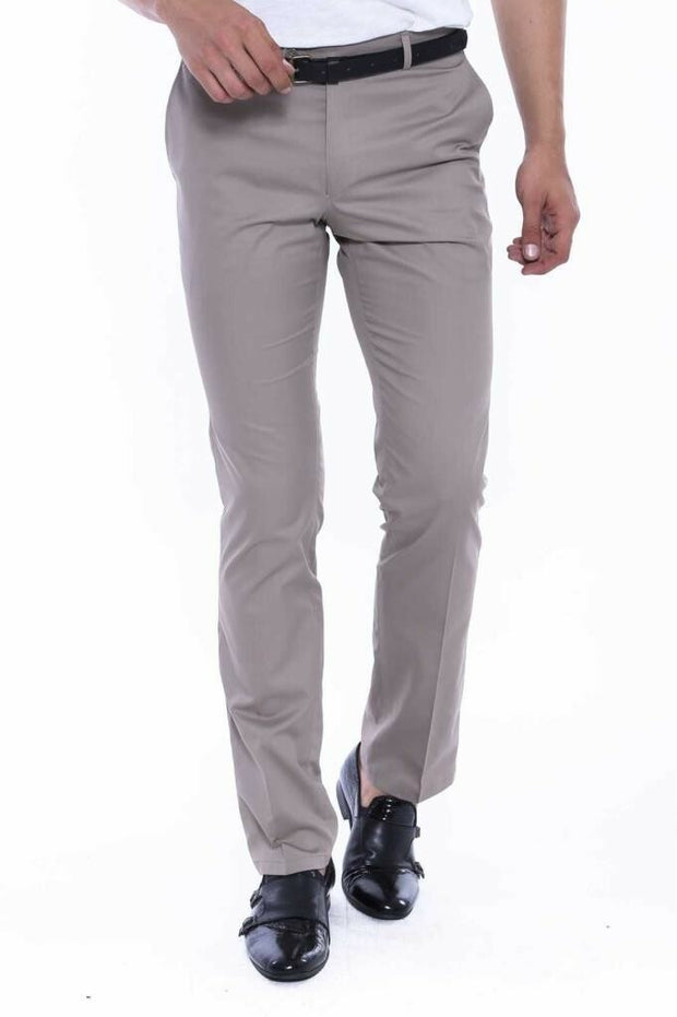 Amblemed Covered Pocket Cotton Beige Pants