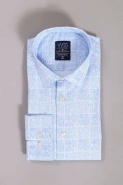 Baby Blue Patterned Shirt for Men | Wessi