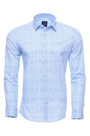 Baby Blue Patterned Shirt for Men | Wessi