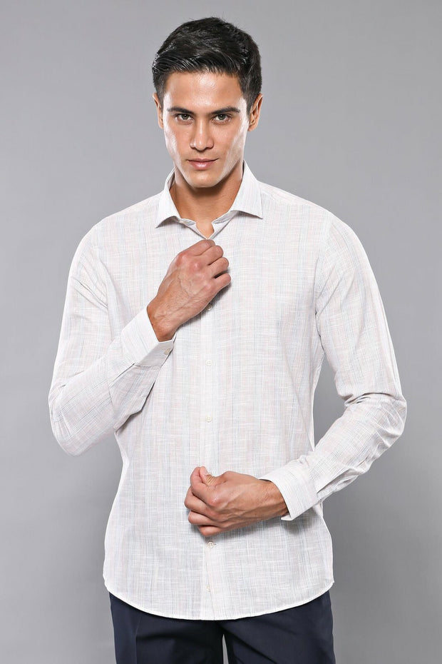 Beige Checked Shirt | Wessi