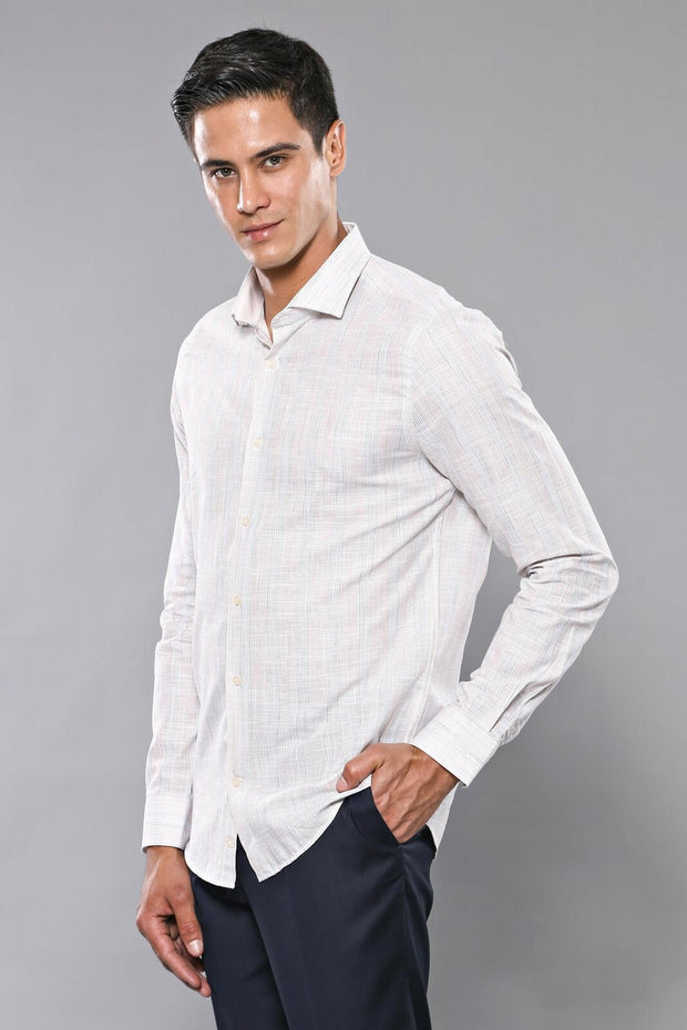 Beige Checked Shirt | Wessi