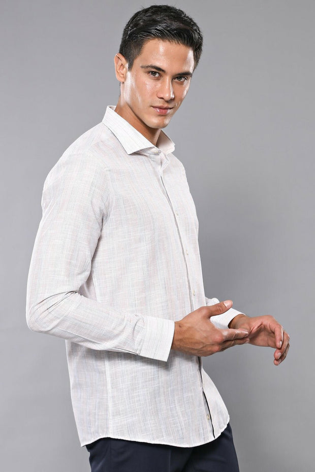 Beige Checked Shirt | Wessi