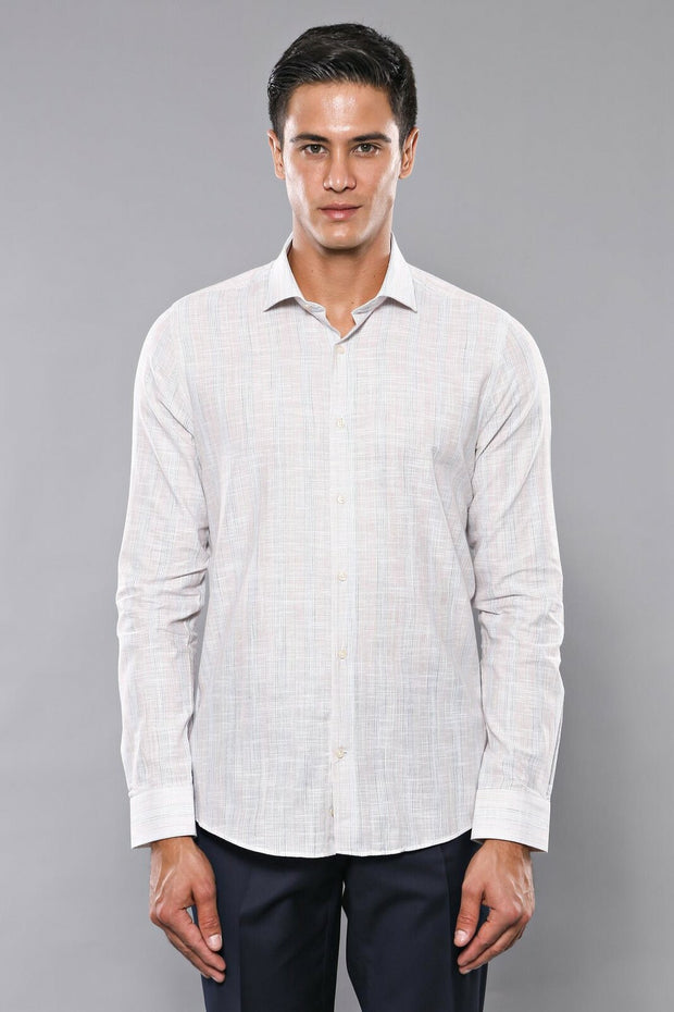 Beige Checked Shirt | Wessi