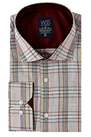 Beige Plaid Slim-Fit Shirt | Wessi