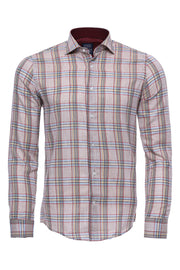 Beige Plaid Slim-Fit Shirt | Wessi