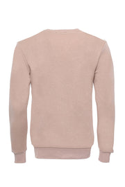 Beige Plain Circle Neck Sweatshirt