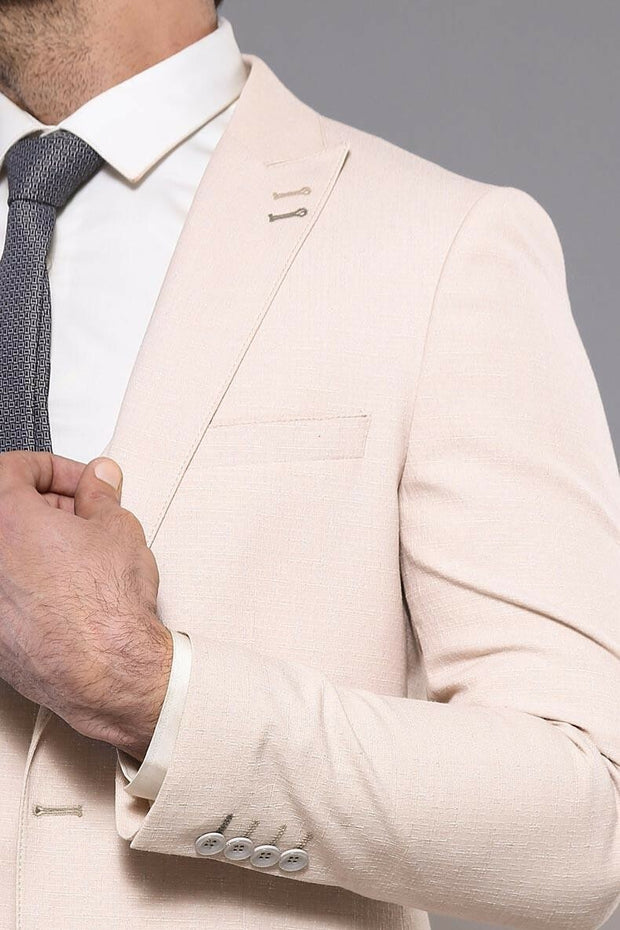 Beige Vested Suit for Men | Wessi