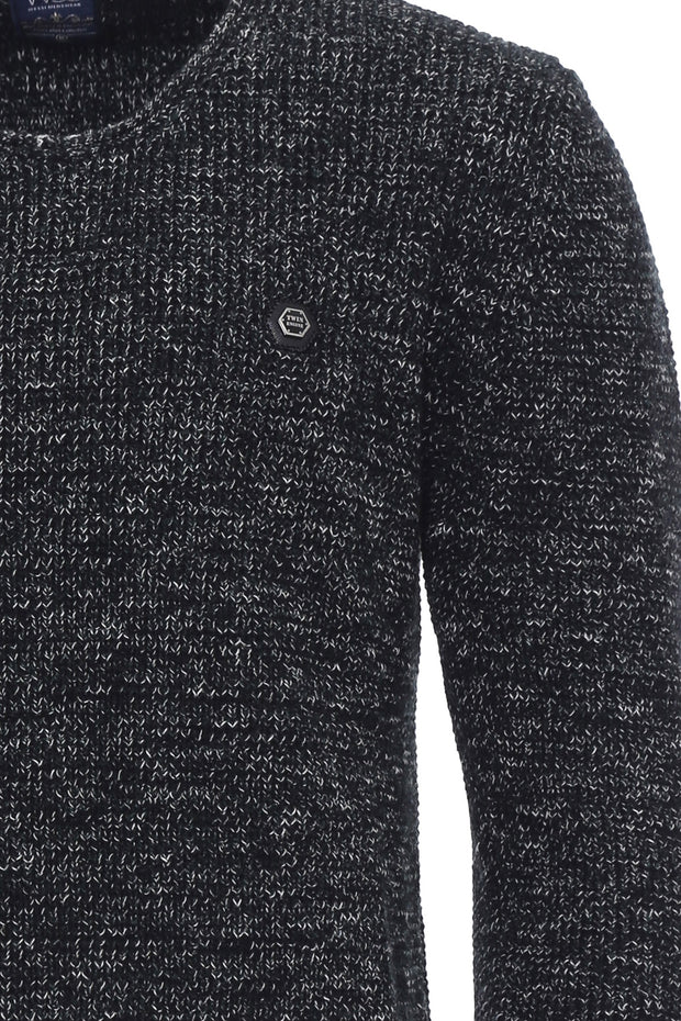 Black Circle Neck Patterned Knitwear