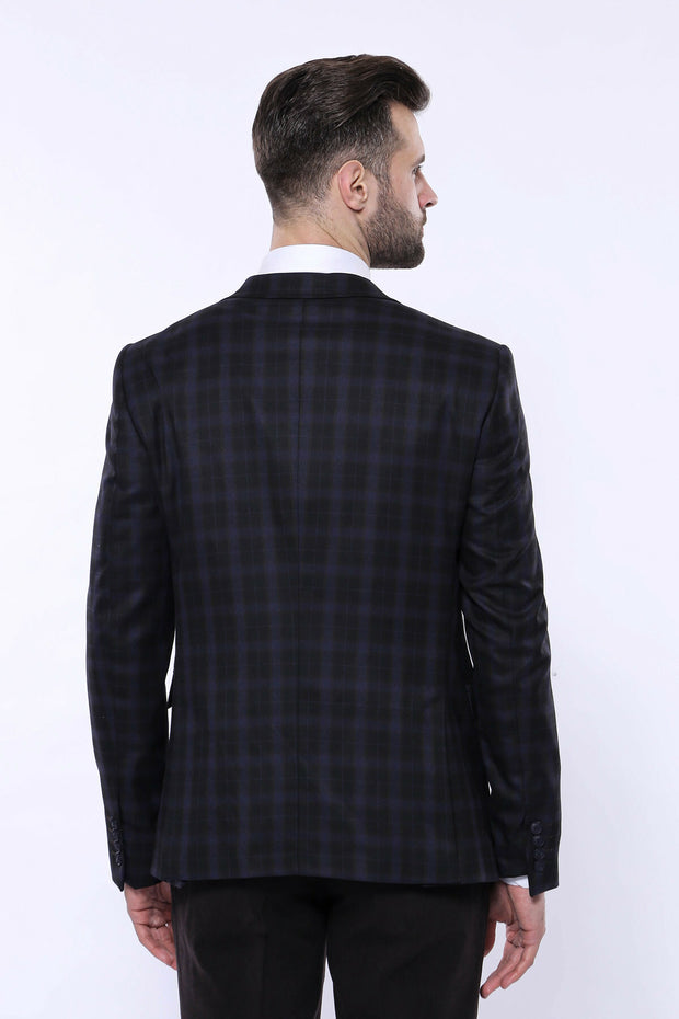 Black Plaid Men's Winter 3 Piece Suit