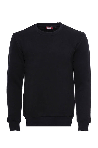 Black Plain Circle Neck Sweatshirt