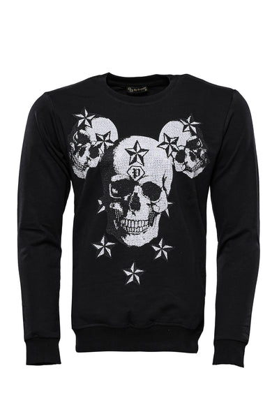 Black Skulls Printed Sweatshirt