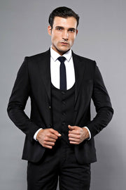 Black Vested Suit