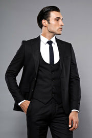 Black Vested Suit