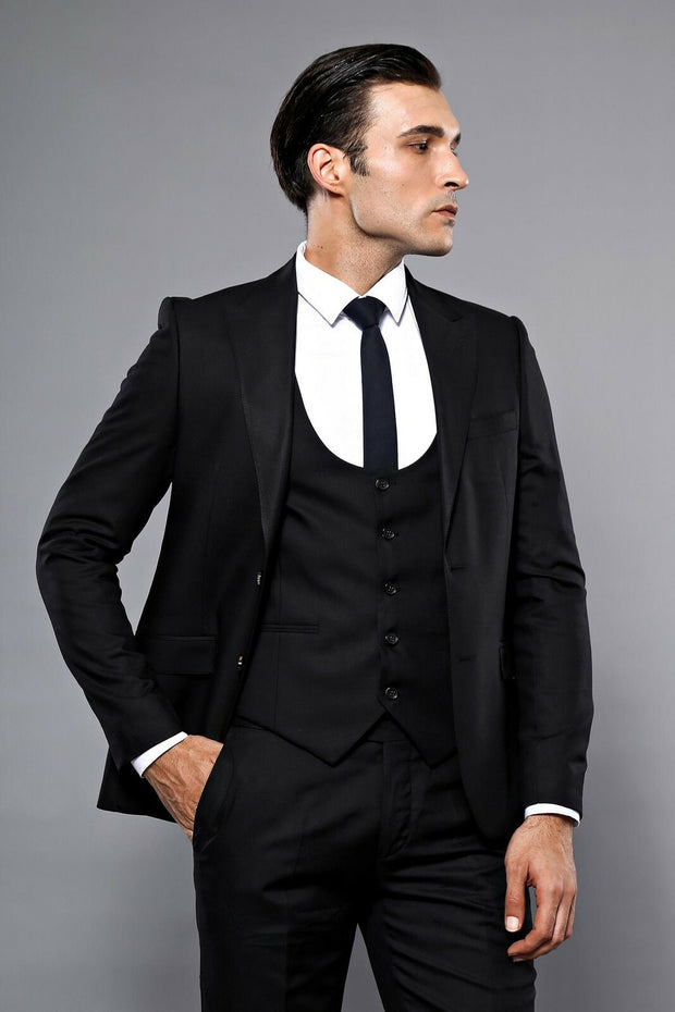 Black Vested Suit