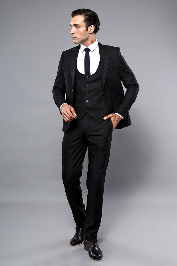 Black Vested Suit