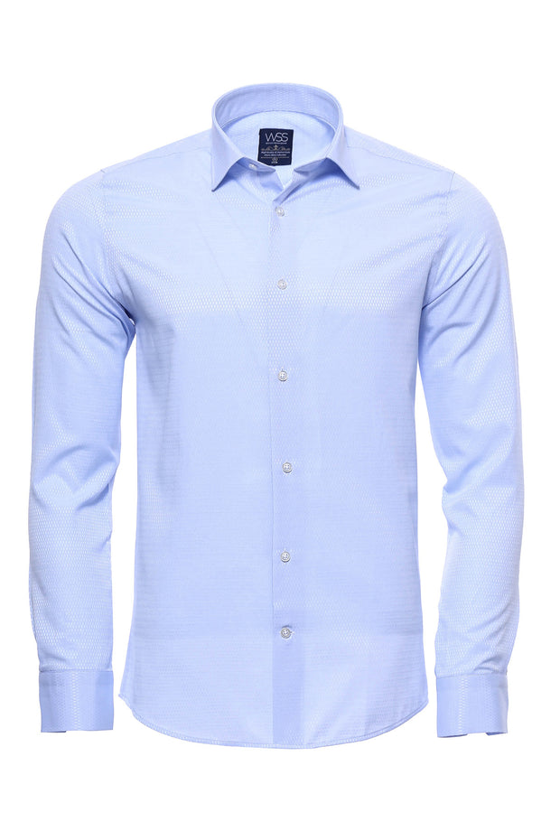 Blue Casual Patterned Shirt | Wessi