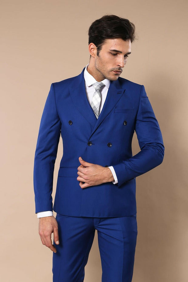 Blue Double Breasted Suit | Wessi