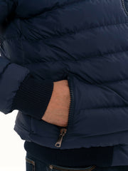 Blue Hooded Puffer Coat for Men | Wessi