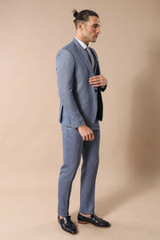 Blue Patterned Men's Suit