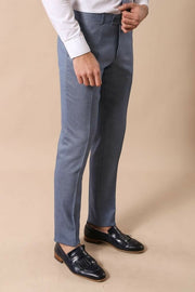 Blue Patterned Men's Suit